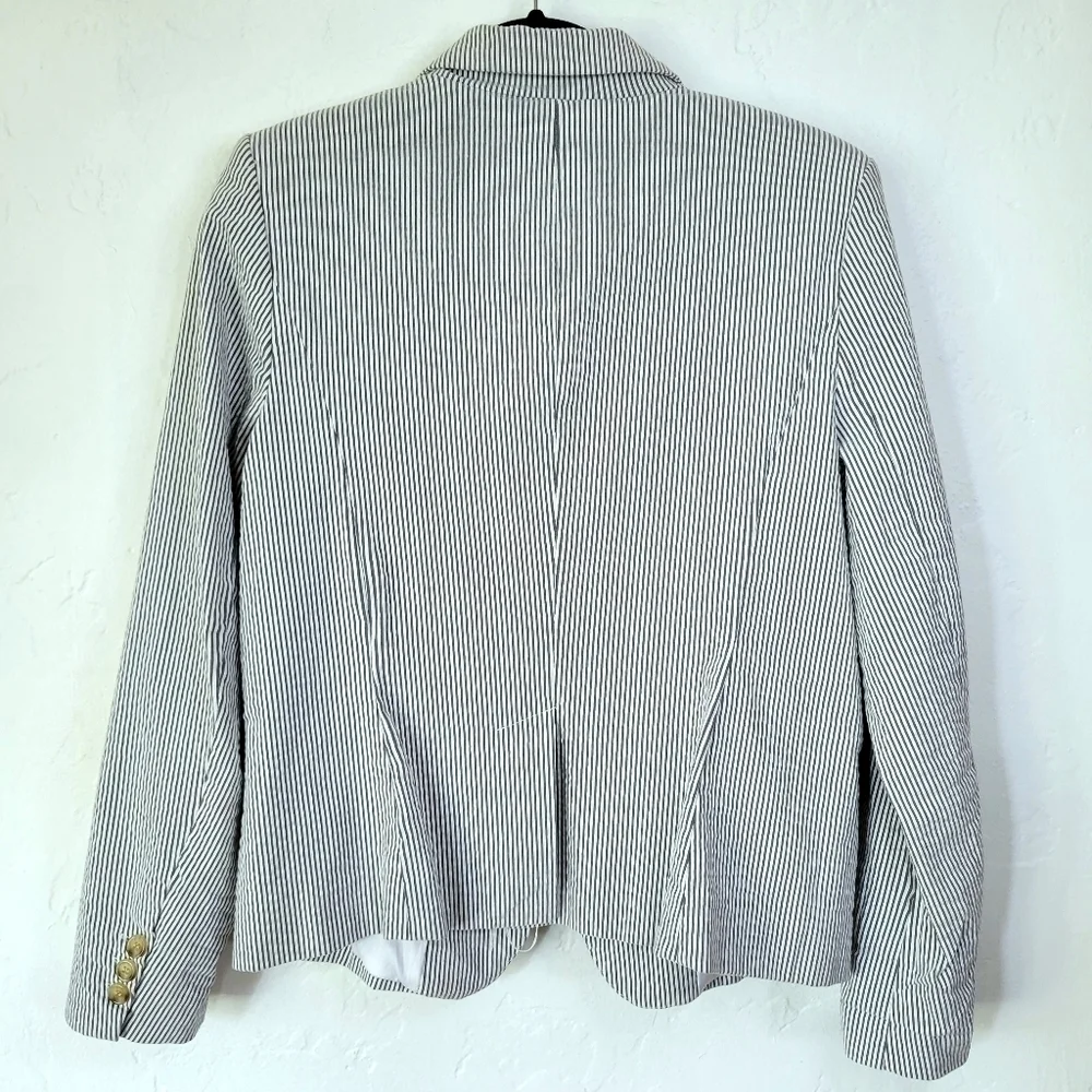 Dalia Pinstripe Blazer Sz L Cotton Blend - Picture 5 of 11
